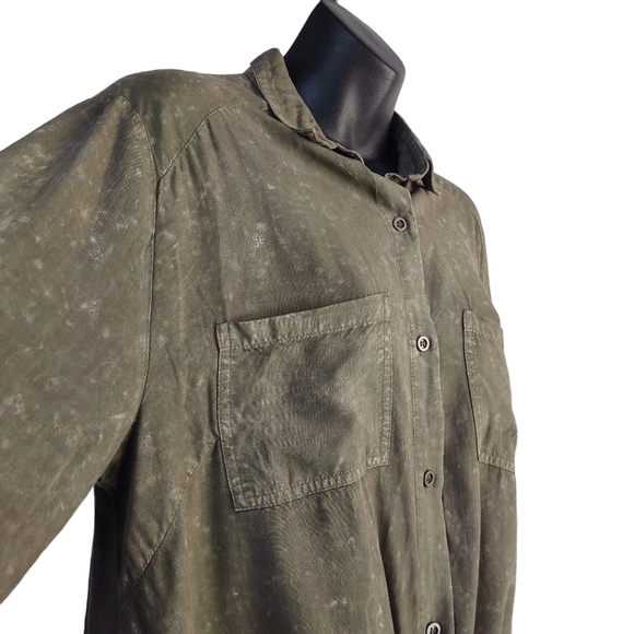 Annabelle Women's Green Tie-dye Button Down Shirt Size S NWT - Picture 7 of 10